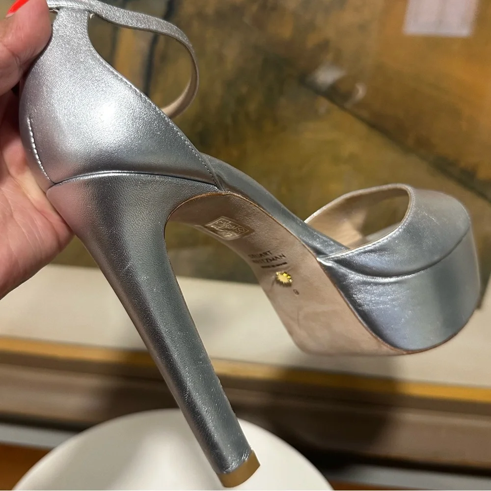 🌹STUART WEITZMAN🌹 Disco Platform Sandal In Silver Size: 9